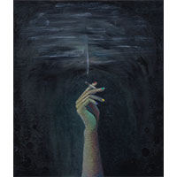 2013年作 キャンバス_油絵:<br>A woman’s heartというアルバムの完成後そのサウンドイメージから出来た作品。色んな色の涙を知り、得た強さ冷静さを描いています。